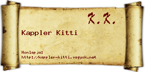 Kappler Kitti névjegykártya
